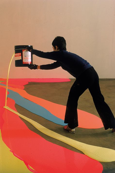 Lynda Benglis Pours One Out | Frieze Painting A Floor, Louise Lawler, University Of Rhode Island, Barbara Hepworth, Barnett Newman, Getting Over Him, Marcel Duchamp, History Painting, Damien Hirst