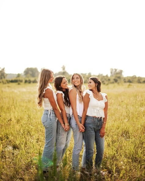 best friend senior sessions have my heart ✨💌 sophie, cana, lily, & abby — I wish you all the best senior year!!! You are so lucky to have each other. I hope the best for the new paths you all take after high school; keep shining your bright & hilarious personalities! Thank you for letting me capture these memories for you 🫶 #bestfriends #seniors #senior #seniorsunday #photographer #portraitphotographer #photography 3 Best Friends Photoshoot Ideas, Friend Group Picture Ideas, Senior Group Photos, Trio Senior Pictures, Group Senior Photos, Senior Friends Pictures, School Dance Pictures Poses, Roomie Photoshoot, 3 Person Photoshoot Poses