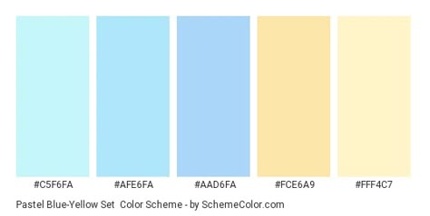 Pastel Yellow And Blue Color Palette, Sky Blue Yellow Color Palette, Pastel Blue Colour Palette, Yellow Color Palette Pastel, Pastel Yellow Palette, Blue Yellow Colour Palette, Blue Yellow Color Palette, Pastel Blue Color Palette, Blue And Yellow Palette