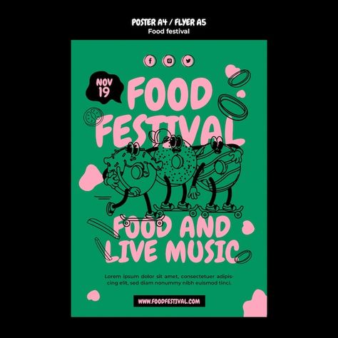 Culinary Poster Design, Food Truck Festival Poster, Coffee Festival Poster, Street Food Festival Poster, Food Fair Poster, Cool Flyer Design, Food Market Poster, Art Market Poster, Food Event Poster Design