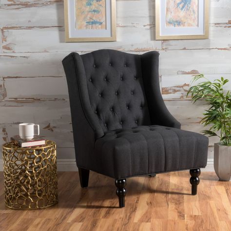 Farmhouse Armchair, High Back Accent Chairs, Wingback Accent Chair, Fabric Accent Chair, Cozy Chair, Elegant Chair, Velvet Accent Chair, Christopher Knight, Noble House