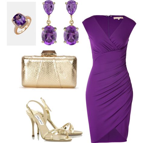 Purple wrap dress. - Polyvore Purple Dress Outfit, Purple Dress Outfits, Esme Cullen, Bright Winter Outfits, Purple Wrap Dress, Oc Dress, Pantone Colours, Dark Purple Dresses, Dress Polyvore