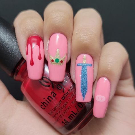 subscribe to technoblade Technoblade Nails, Mcyt Nails, Dsmp Nails, Minecraft Nails, Natrual Nails, Emo Nails, Mc Nails, Joy Nails, Color For Nails