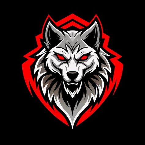 Wolf gaming logo red and black | Premium Vector #Freepik #vector Wolf Gaming Logo, Red Logo Design, Basketball Background, Ramadan Kareem Vector, Gaming Logo, Red Wolf, Technology Icon, Black Wolf, Game Logo