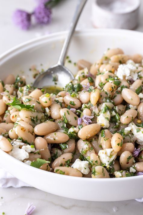 White Bean Summer Salad, Essen, Lemon White Bean Salad, White Bean Dressing, Quick Bean Salad, Sauteed White Beans, Zucchini Bean Salad, Lettuce Less Salad, Salad With No Lettuce