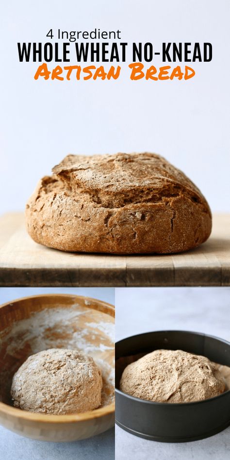 Whole Wheat Artisan Bread, Artisan Bread Recipe, Homemade Baked Bread, Wheat Bread Recipe, Dutch Oven Bread, Artisan Bread Recipes, No Knead Bread, Whole Wheat Bread, Easy Bread Recipes