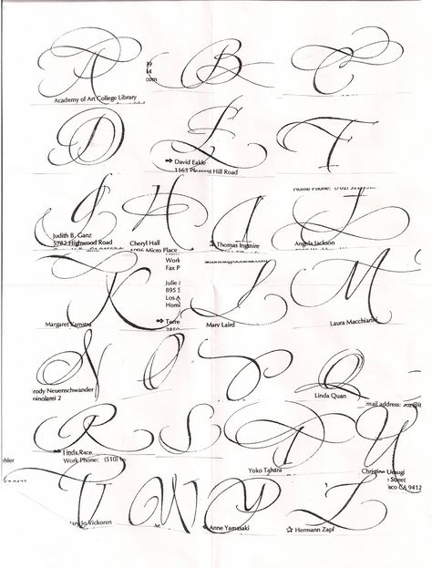 pushing the envelopes: whose lettering is this? Calligraphy Fonts Alphabet, Fancy Writing, Graffiti Tattoo, Alfabet Letters, Cat Tattoos, Fancy Letters, Tiny Tattoo, Hand Lettering Fonts, Hand Lettering Alphabet