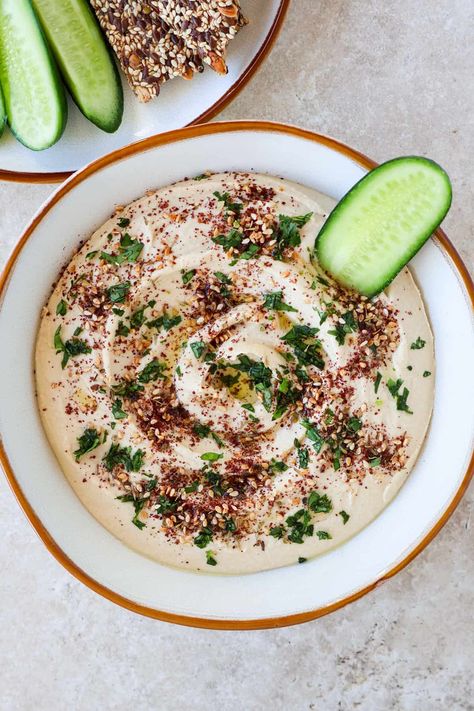 High Protein Hummus, Protein Hummus, Munchies Snacks, Dairy Free Protein, Mediterranean Diet Recipes Dinners, Easy To Make Appetizers, Plant Based Protein Powder, Make Hummus, Walnut Salad