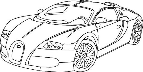 Beautiful Veyron Bugatti Car Coloring Pages | Best Place to Color Veyron Bugatti, Car Drawing Pencil, Shopkins Colouring Pages, Shape Coloring Pages, Cars Coloring, Disney Princess Coloring Pages, Abstract Coloring Pages, Cool Car Drawings, Cars Coloring Pages