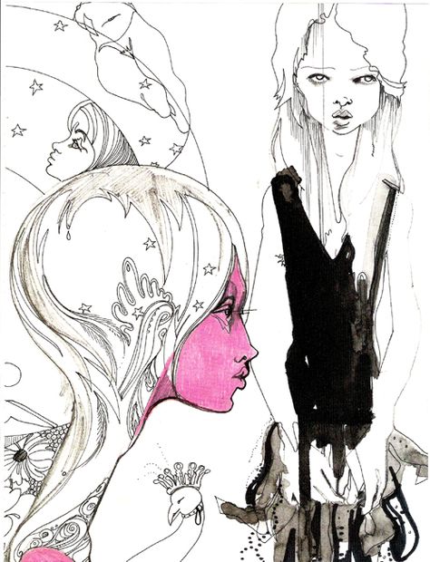 Julie Verhoeven Julie Verhoeven Illustration, Julie Verhoeven, May 2002, Vogue Archive, Art Diary, Ethereal Art, Vogue Italia, Sketchbook Art Inspiration, Art Block