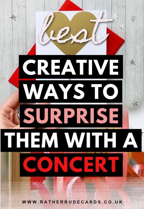 DIY creative concert tickets reveal ideas and how to give concert tickets as a gift Concert Ticket Box Gift Ideas, Ideas For Tickets As A Gift, Concert Surprise Ideas Ticket Diy Gifts, Creative Ways To Wrap Concert Tickets, Creative Way To Give Tickets As A Gift, Scavenger Hunt Ideas For Concert Tickets, Creative Way To Give Concert Tickets As A Gift, Present Concert Tickets Gift Ideas, Ways To Give Tickets As A Gift