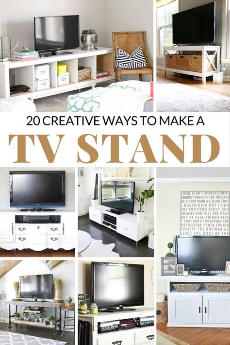 Desk As Tv Stand, Tv Stand Alternatives, Diy Tv Stands, Tv Stand Diy, Tv Stand Ideas, Safety Rules For Kids, Creative Cabinet, Rules For Kids, Diy Tv Stand