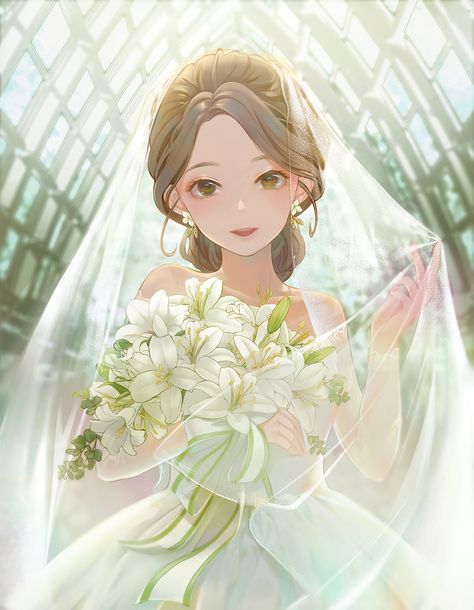 Pinterest Anime Wedding Dress, Vestidos Anime, Anime Flower, Anime Wedding, Kushina Uzumaki, Anime Princess, Anime Scenery Wallpaper, Anime Angel, Chica Anime Manga