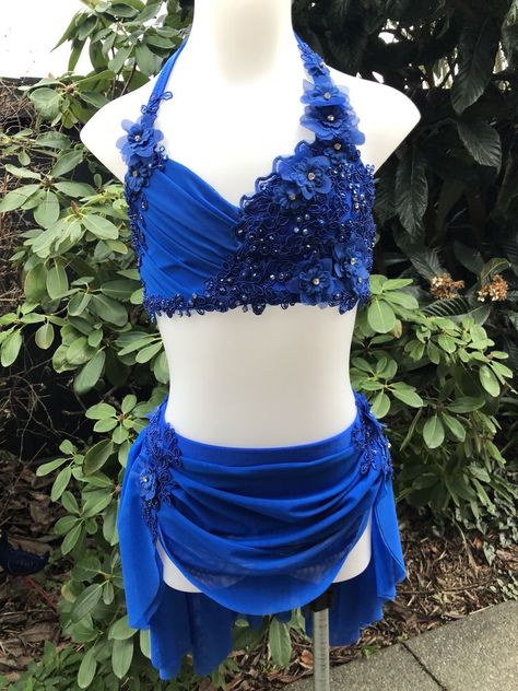 Satellite: Hannah (1ro) Lyrical Dance Costumes Dresses Blue, Royal Blue Lyrical Dance Costumes, Royal Blue Dance Costumes, Dark Blue Dance Costumes, Dance Duet Costumes, Blue Lyrical Dance Costumes, Blue Dance Outfit, Blue Dance Costumes, Lyrical Dance Costumes Solo