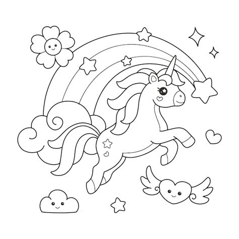 Horse Coloring Books, Cupcake Coloring Pages, Rainbow Drawing, Moon Coloring Pages, Unicorn Drawing, Unicorn Printables, Mermaid Coloring Pages, Cartoon Unicorn, Unicorn Colors