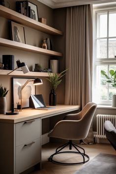 Home Office Inspo Decor, Organic Modern Office Design, Double Home Office, Double Desk Home Office, Small Office Interior Design, Office At Home, Classy Office, Modern Home Offices, Cozy Home Office