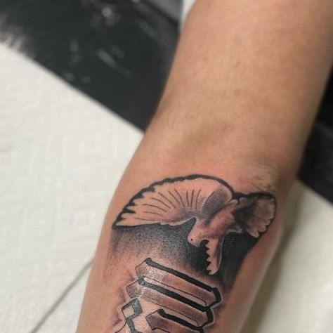 Fredos_tattoos on Instagram: "Dove tattoo with last name 🕊️" Dove Tattoo, Tattoos, On Instagram, Instagram