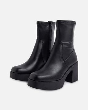 Check out Aldo Mid-Calf Length Boots on AJIO! Black Boots For Women, Calf Length Boots, Gold And Silver Coins, Boys Denim, Gold Branding, Denim Trousers, Boots For Women, Western Wear, Hat Fashion