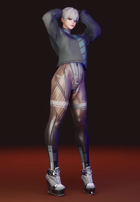 ArtStation - indecent sci-fi Junk 3 Cyberpunk Outfit Design, Cyberpunk Character Art, Cyberpunk Rpg, Cyborgs Art, Sci Fi Models, Superhero Characters, Cyberpunk Character, Punk Girl, Female Anatomy