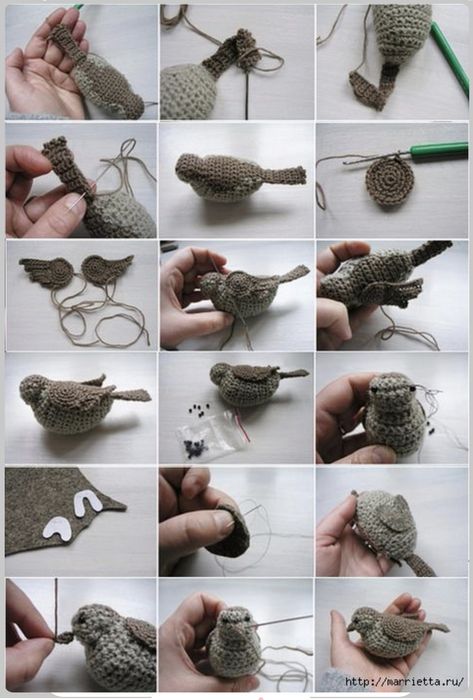 Crocheted Birds, Crochet Bird, Crochet Bird Patterns, Bird Free, Animal Knitting Patterns, Crochet Birds, Crochet Diy, Single Crochet Stitch, Crochet Applique