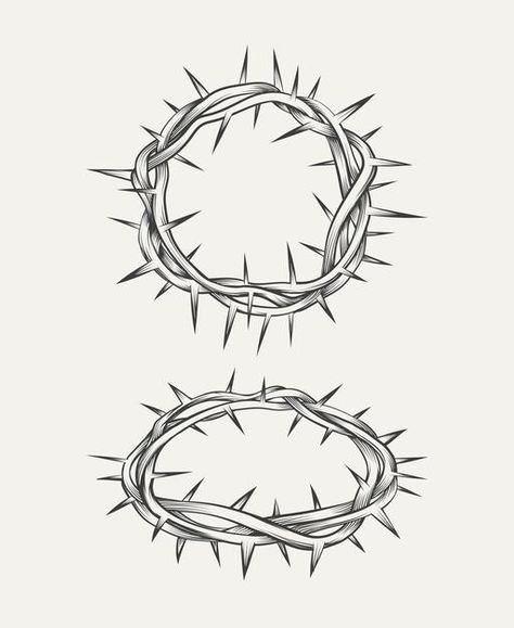 Coroa de espinhos | Free Vector #Freepik #freevector #madeira #coroa #esboco #jesus Thorn Circle Tattoo, Crown Of Thorns Sketch, Thorn Crown Drawing, Jesus Crown Tattoo, Jesus Crown Of Thorns Tattoo, Thorn Circle, Crown Of Thorns Drawing, Circle Tattoo Ideas, Crown Sketch