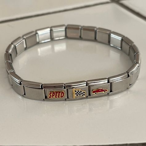 Deadstock stainless steel nomination bracelet, has expanders so will fit male wrist, can easily remove links to fit smaller wrist by following directions below. https://www.pearcesjewellers.co.uk/pages/nomination-add-remove Fashion Accessories For Men, 70s Mens Jewelry, Italian Charm Bracelet Men, Mens Wishlist, Boy Friendship Bracelets, Cool Bracelets For Guys, Men’s Accessories, Guys Christmas Gifts, Men’s Jewelry