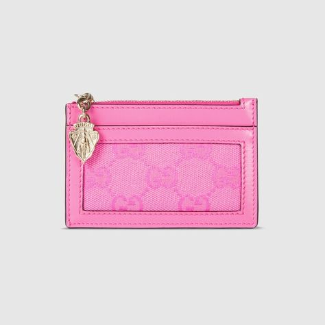 GG card case wallet Keychain Card Holder, Gucci Card Holder, Girly Car Accessories, Girly Car, Gift Inspo, Zip Puller, Keychain Wallet, Card Case Wallet, Cute Handbags