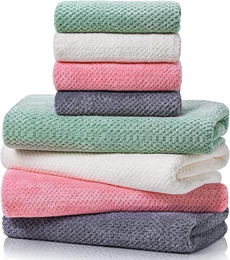 TBYOYi Microfiber Soft Bath Towels 4 Colors for Shower Pool Beach Bathroom Super Absorbent Soft Quick Dry Lightweight Blue Bath Towels, Grey Bath Towels, Microfiber Bath Towels, Grey Baths, Beach Bathroom, Soft Bath Towels, Blue Bath, Beach Bathrooms, Pool Beach