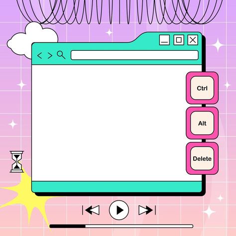 Computer Window Template, Retro Windows Aesthetic, Retro Computer Interface, Retro Internet Aesthetic, Retro Style Graphic Design, Windows Tab Aesthetic Computer, Computer Window Aesthetic, Y2k Computer Aesthetic, 2000s Computer Aesthetic