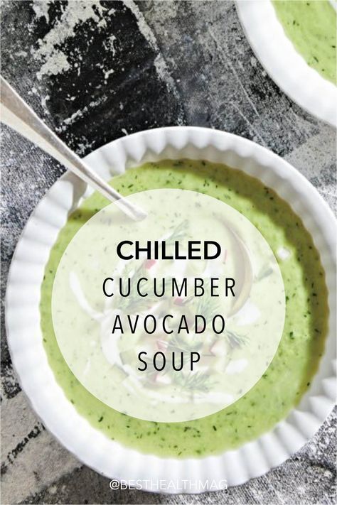 Simply blend this easy, refreshing, summery soup and pop it in the fridge for about an hour to chill and allow the flavours to develop. #recipe #soup #summer #avocado Cucumber Avocado Soup, Avocado Soup Recipes, Cold Soup Recipes, Cucumber Soup, Avocado Soup, Recipe Soup, Chilled Soup, Creamy Cucumbers, Cucumber Avocado