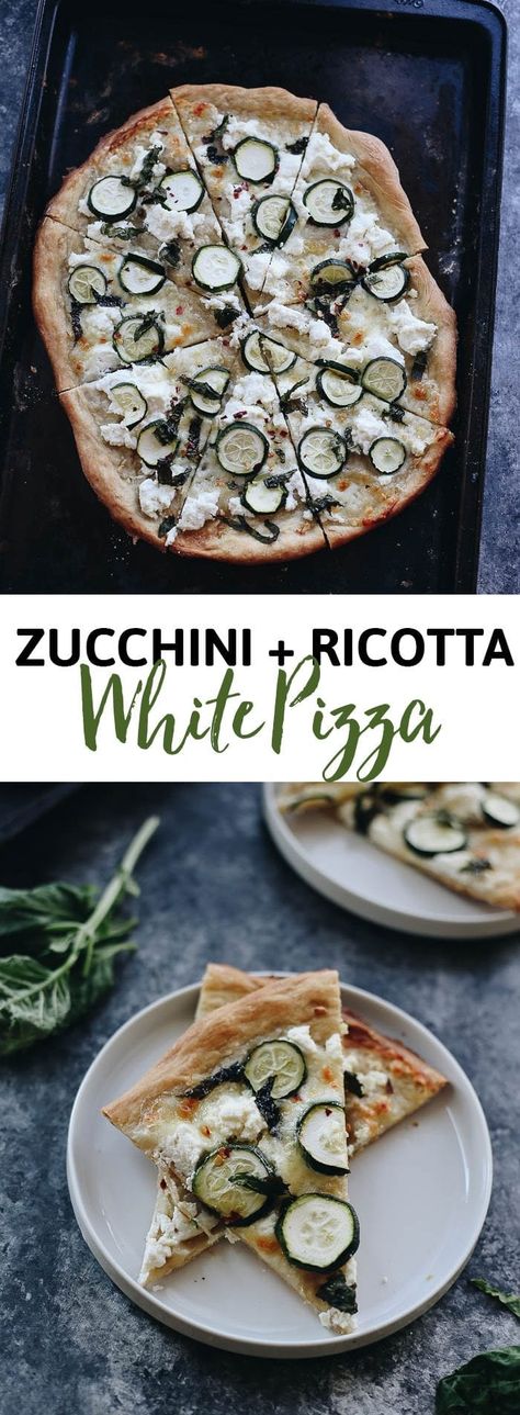 Zucchini And Ricotta, Sourdough Crust, Ricotta Pizza, White Pizza, Crust Pizza, Vegan Pizza, Quick Weeknight Meals, Weeknight Dinner Recipe, Pizza Night