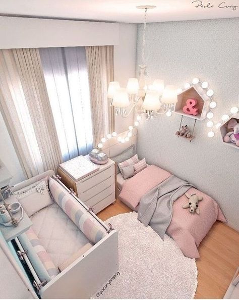 Shared Rooms, Shared Girls Room, Sister Room, Shared Room, Toddler Rooms, Baby Room Design, غرفة ملابس, Nursery Baby Room, Toddler Bedrooms