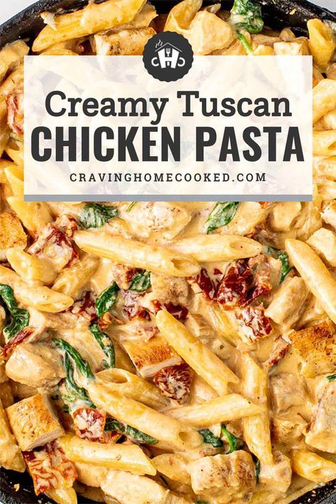 Creamy Tuscan Chicken Pasta, Diet Dishes, Chicken Pasta Dishes, Tuscan Chicken Pasta, Pasta Cremosa, Creamy Tuscan Chicken, Creamy Pasta Dishes, Salad Pasta, Tuscan Chicken