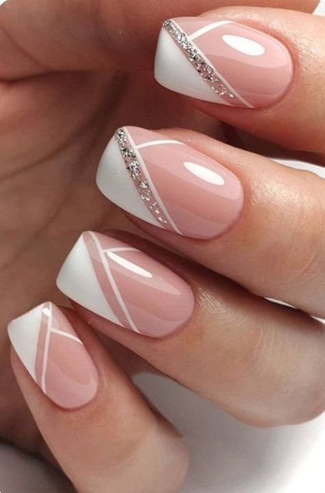 Pink And White Nail Designs, Pink And White Nails, Nail Designs For Summer, Pink White Nails, Easy Manicure, Nail Art Pictures, Light Pink Nails, New Nail Designs, White Nail Art