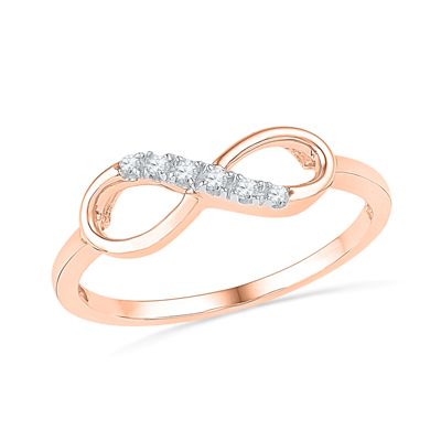 Diamond Accent Infinity Ring in 10K Rose Gold Brown Diamond Engagement Ring, Cute Promise Rings, Infinity Diamond Ring, Infinity Engagement Ring, Infinity Ring Wedding, Silver Diamond Ring, Aquamarine Engagement Ring, Infinity Ring, Promise Rings For Her