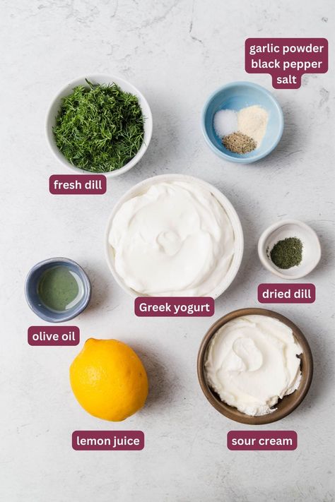 Dill Dip With Greek Yogurt (Dill Yogurt Sauce) Keto Dill Dip, Greek Dill Sauce, Cava Yogurt Dill Dressing, Dill Greek Yogurt Dip, Creamy Dill Dip, Dill Dip Greek Yogurt, Healthy Dill Dip, Greek Yogurt Dill Dip, Dill Yogurt Dip