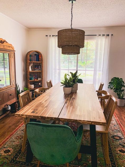 Bohemian Style Dining Room, Havenly Dining Room, Bohemian Dining Room, Eclectic Dining Room, Boho Dining Room, Eclectic Dining, Chic Dining Room, Dinning Room Design, Wood Dining Room