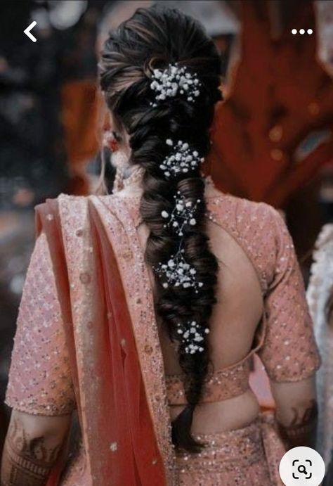 Hair Braids Traditional, Braids Hairstyles On Lehenga, Braid Traditional Hairstyle, Fish Tail Hairstyles Wedding Indian, Braid Hairstyle On Lehenga, Dandiya Hairstyle For Bride, Messy Hairstyles For Long Hair Wedding Indian, Messy Plates Hairstyle Indian, Messy Braid Hairstyles Indian