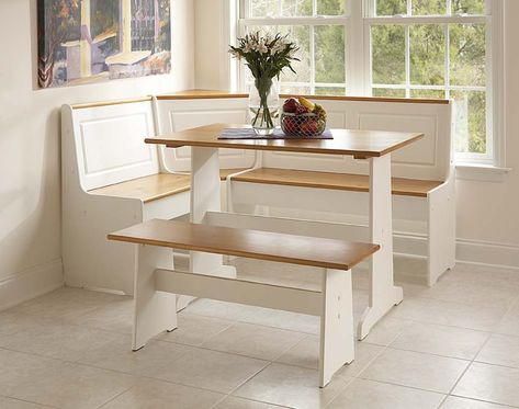 Linon Ardmore Breakfast Nook Dining Set - Walmart.com Corner Booth Kitchen Table, Corner Bench Kitchen Table, Breakfast Nook Furniture, Reka Bentuk Dapur, Kitchen Nook Table, Nook Furniture, Breakfast Nook Set, Breakfast Nook Table, Dining Corner