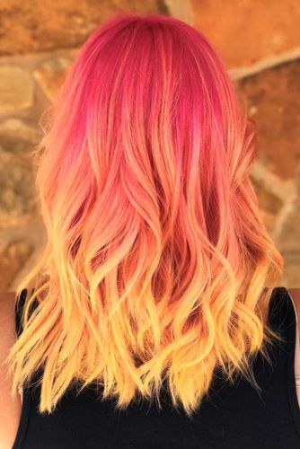 Orange Ombre Hair, Yellow Hair Color, Vivid Hair, Sunset Hair, Red Ombre Hair, Brown Ombre Hair, Hair Color Crazy, Coloured Hair, Hair Aesthetic