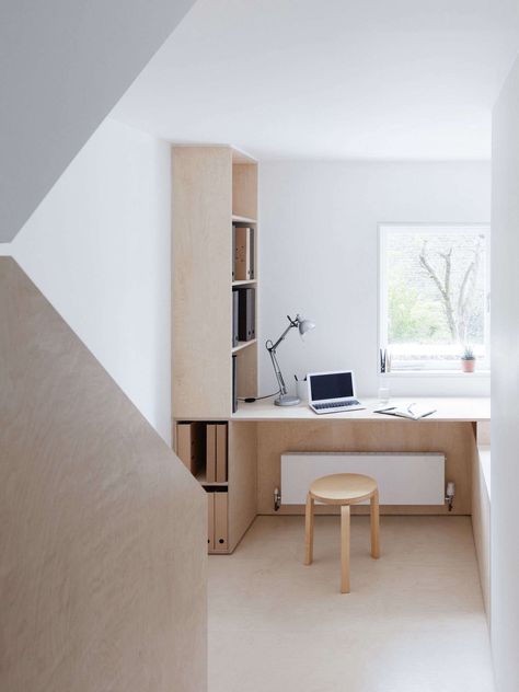 Remodelista London Decor, Plywood Desk, Minimalist Dekor, Plywood Kitchen, Victorian Townhouse, Interior Minimalista, Study Nook, Narrow House, Extension Ideas