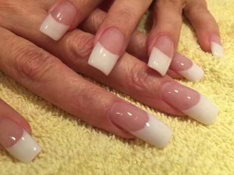 Nail Designs Acrylic, Acrylic French, Nail Designs Ideas, Long Fingernails, Punk Nails, French Manicure Nails, Nail Time, Classic French Manicure, Grunge Nails