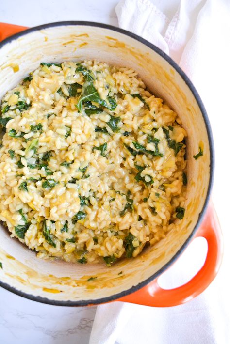 Leek Risotto, I Can Control, Leek Recipes, Risotto Recipe, Kale Recipes, One Pot Dinner, Risotto Recipes, Vegan Condiments, Vegetable Stock