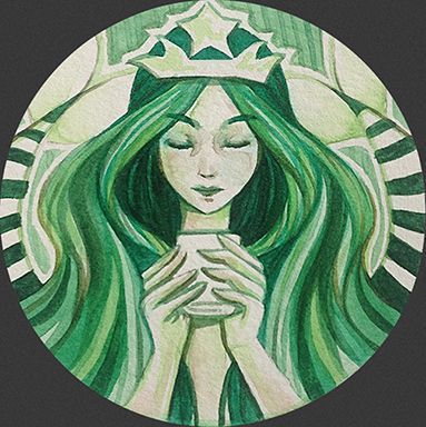 Siren Starbucks Art, Raspberry White Mocha, Starbucks Drawing, I Love Starbucks, Day Art Challenge, Starbucks Crafts, Starbucks Art, Starbucks Siren, White Mocha