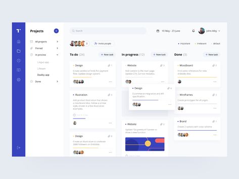 Taskee: to do list by Daniella for Heartbeat Agency on Dribbble How To Make Portfolio, Crm Design, Focus Ideas, List Ui, Admin Ui, App User Interface, List Website, Ui Design Dashboard, Card Ui