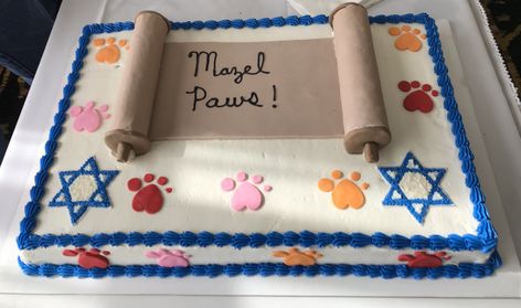 The Bark Mitzvah cake ❤️ Bark Mitzvah, Jewish Recipes, Sheet Cake, Bar Mitzvah, Winter Sports, Mochi, Bar, Cake, Sports