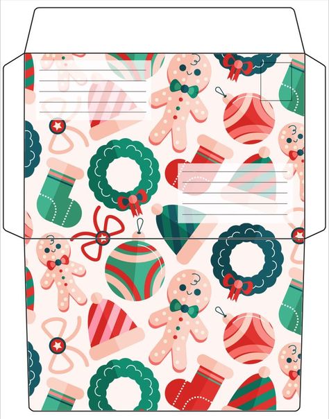 Christmas Envelope Template December Diy, Christmas Envelope Template, Envelope Template Printable, Christmas Envelope, Printable Cute, Christmas Envelopes, Christmas Labels, Envelope Template, Christmas Lettering