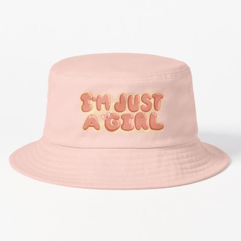 Get my art printed on awesome products. Support me at Redbubble #RBandME: https://www.redbubble.com/i/bucket-hat/Just-A-Girl-by-brilocreates/164036874.K6DP2?asc=u Hats For Sale, Girly Things, Bucket Hat, Hats, Art Prints