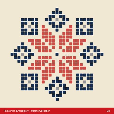 Syrian Embroidery Patterns, Tatreez Pattern Design, Tatreez Pattern, File Illustration, Ethnic Pattern Design, Cross Stitch Border Pattern, Traditional Embroidery, Arabic Pattern, Embroidery Template