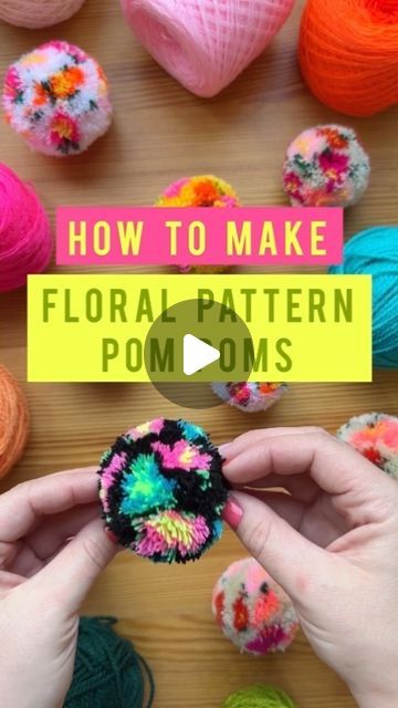 Flower Pom Poms, Multicolor Pom Pom Diy, Diy Flower Pom Pom, Diy Pompom Rug, Pompom Project, Embroidery Floss Pom Pom, How To Use A Pom Pom Maker Tutorials, Pom Garland Diy, Pom Pom Planets